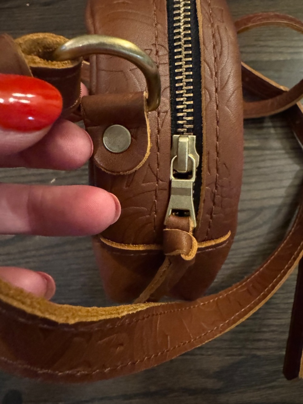 Portland Leather Round Cross Body Bag - Picture 6 of 10